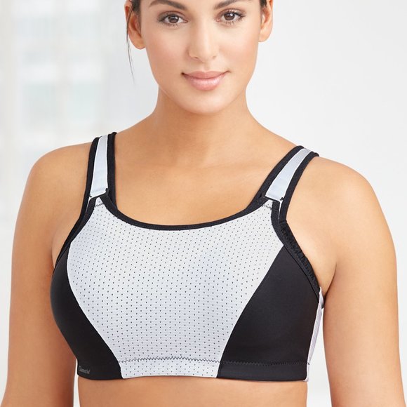 Glamorise SPORT Bra 32C DOUBLE~LAYER~CUPS Wicks-U-Dry PADDED~STRAPS White NEW - Picture 10 of 11